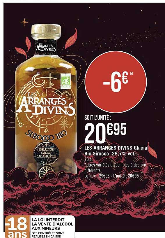 les arrangés divins glacial bio sirocco 28,7% vol.