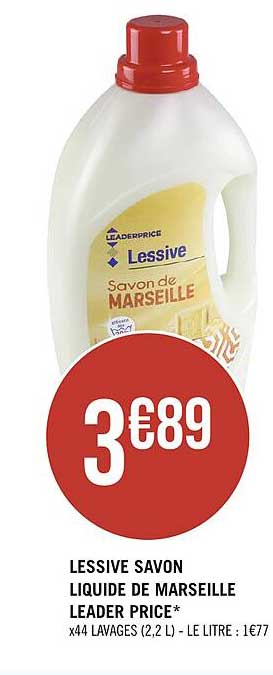 lessive savon liquide de marseille leader price