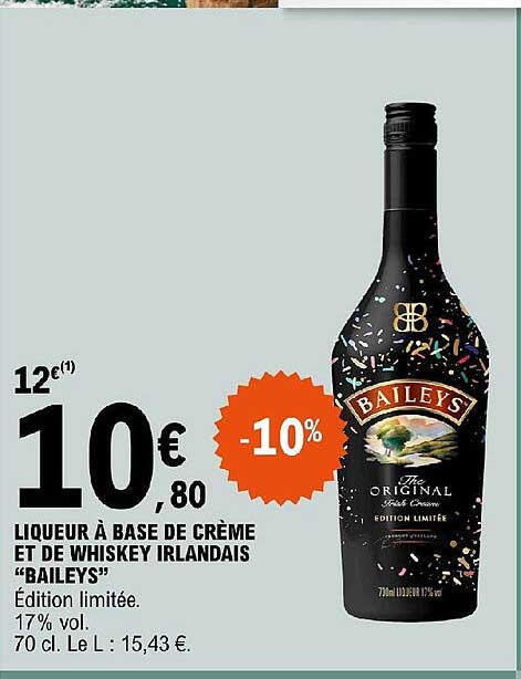 Liqueur à Base De Crème Et De Whisky Irlandais "baileys"