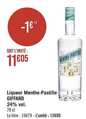liqueur menthe-pastille giffard 24% vol.