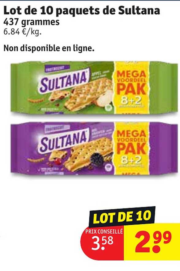 lot de 10 paquets de sultana