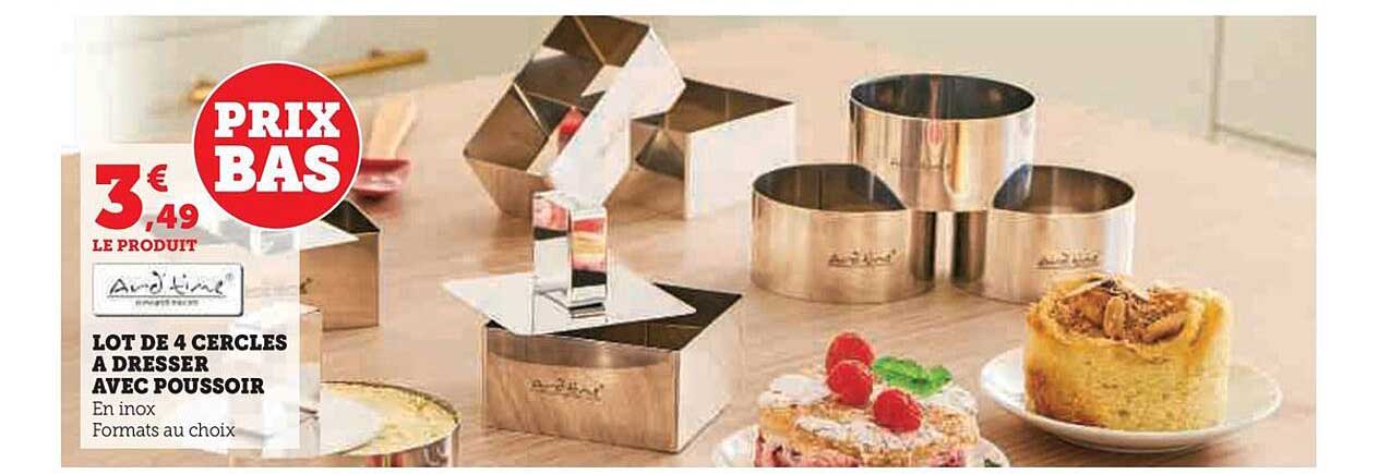 lot de 4 cercles à dresser avec poussoir