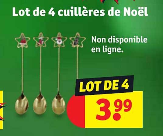Lot De 4 Cuillères De Noël