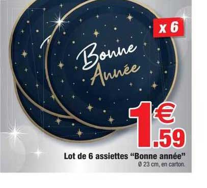 lot de 6 assiettes "bonne année"