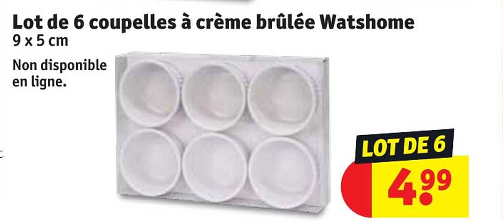 lot de 6 coupelles à crème brûlée watshome