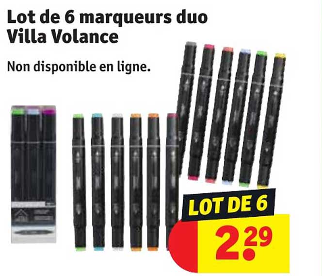 lot de 6 marqueurs duo villa volance