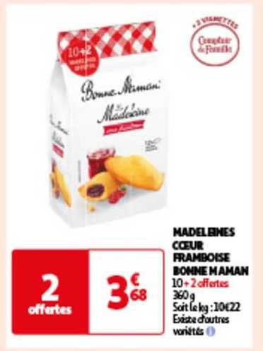 madeleines cœur framboise bonne maman