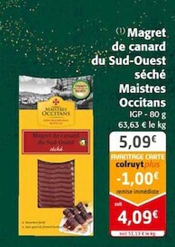 magret de canard du sud-ouest séché maistres occitans