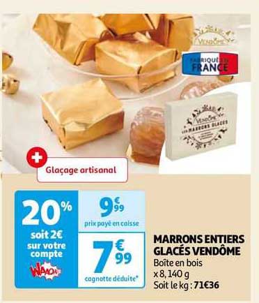 marrons entiers glacés vendôme