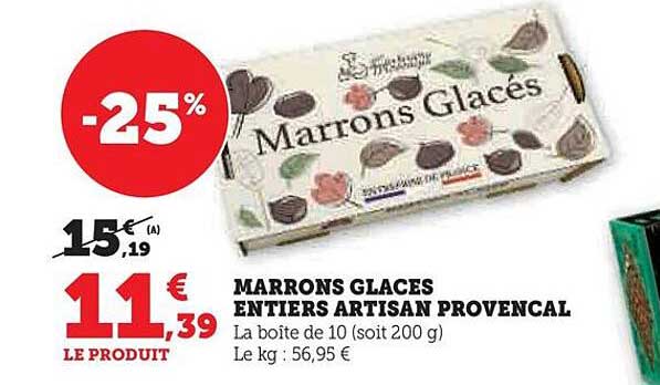 marrons glacés entiers artisan provençal