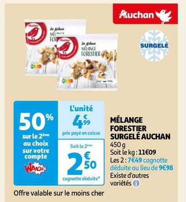 mélange forestier surgelé auchan