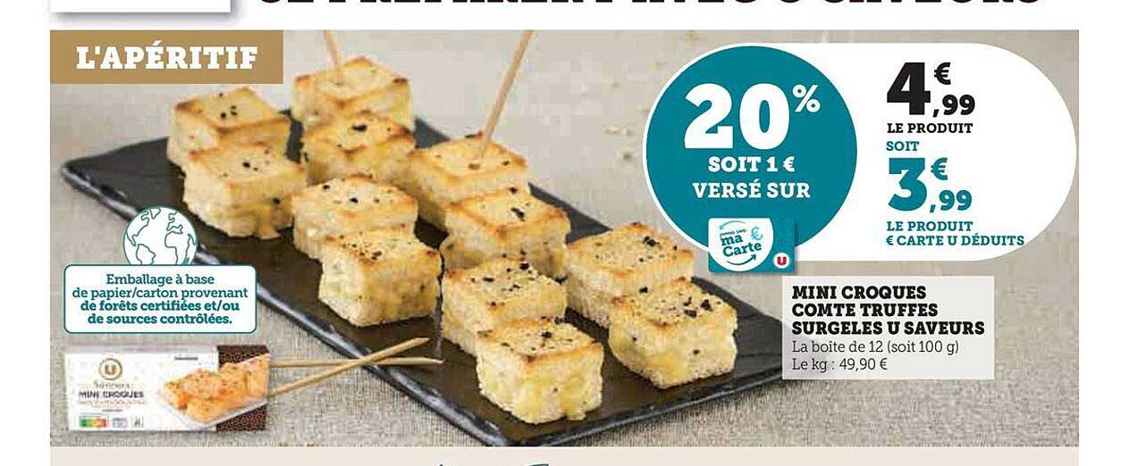 mini croques comte truffes surgelés u saveurs