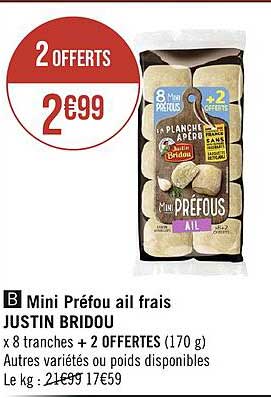 mini préfou ail frais justin bridou