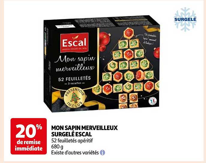 mon sapin merveilleux surgelé escal