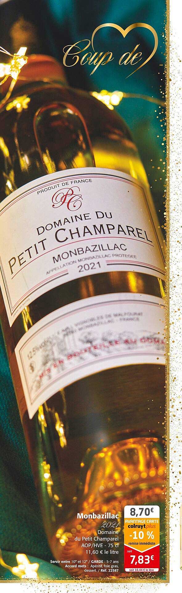 monbazillac 2021 domaine du petit champarel aop/hve