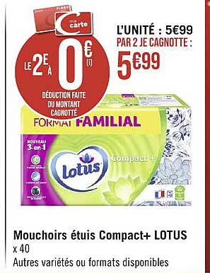 Mouchoirs étuis Compact+ Lotus