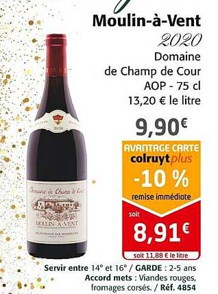 moulin-à-vent 2020 domaine de champ de cour aop