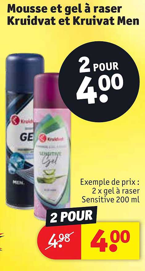 mousse et gel à raser kruidvat et kruidvat men