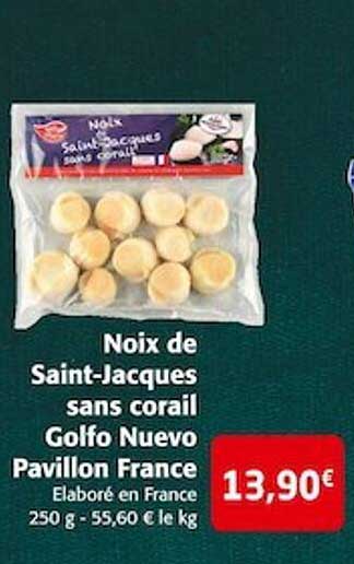 noix de saint-jacques sans corail golfo nuevo pavillon france