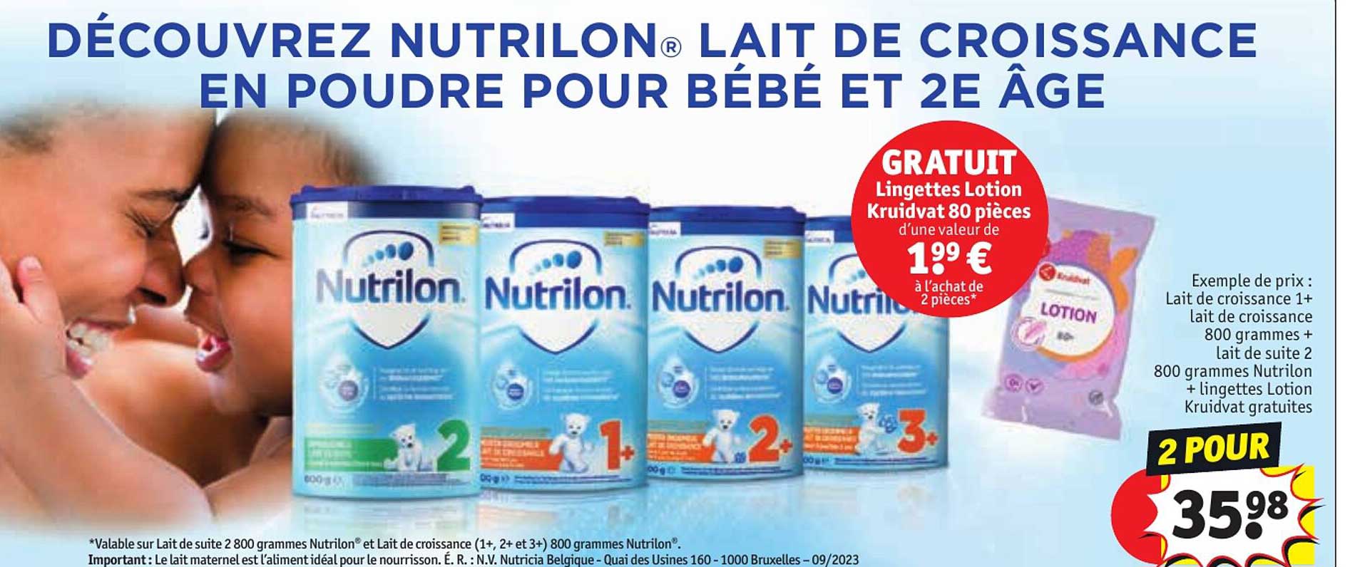 nutrilon lait de croissance en poudre pour bébé et 2e âge