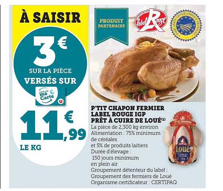p'tit chapon fermier label rouge igp prêt à cuire de loué