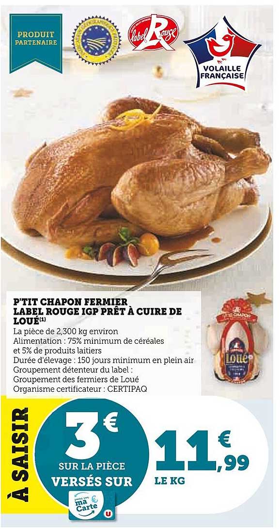 p'tit chapon fermier label rouge igp prêt à cuire de loué
