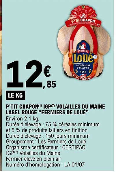 p'tit chapon igp volailles du maine label rouge "fermiers de loué"