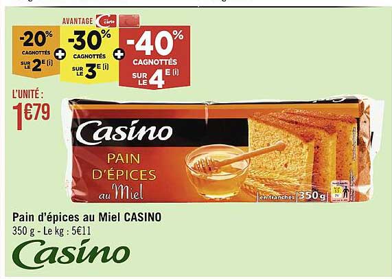 pain d'épice au miel casino