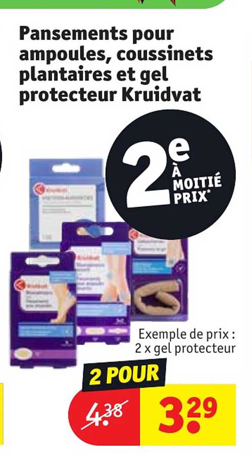 pansements pour ampoules, coussinets plantaires et gel protecteur kruidvat