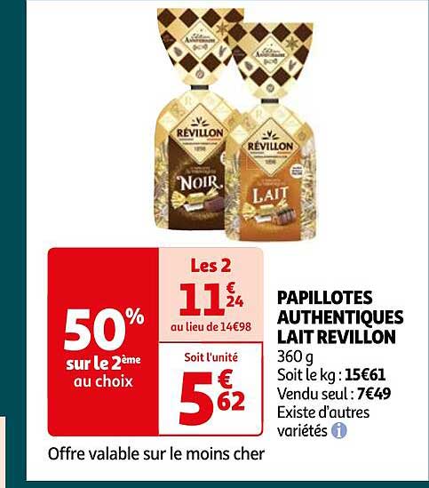 papillotes authentiques lait révillon