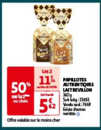 papillotes authentiques lait révillon