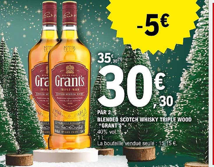 par 2 blended scotch whisky triple wood "grant's"