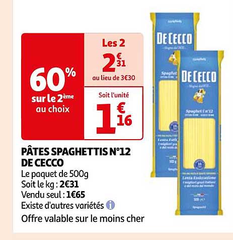 pâtes spaghettis n°12 de cecco