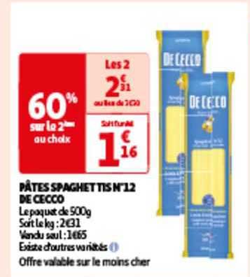 pâtes spaghettis n°12 de cecco