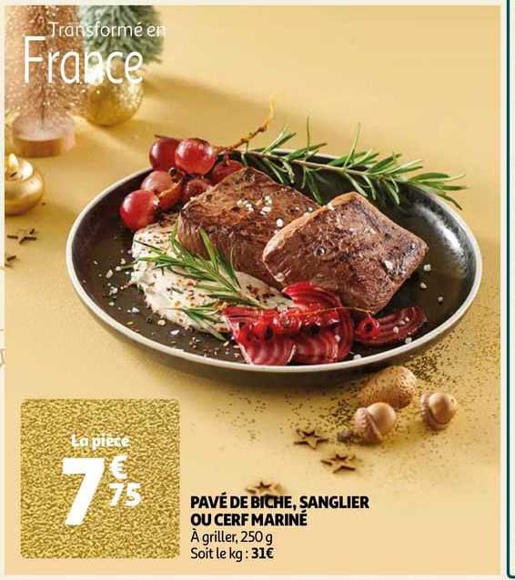 pavé de biche, sanglier ou cerf mariné