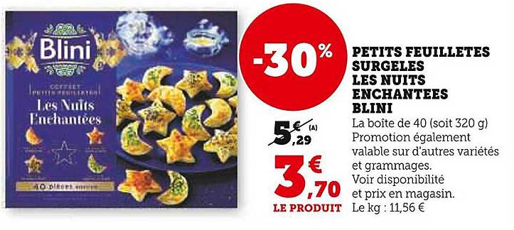 petits feuilletés surgelés les nuits enchantées blini