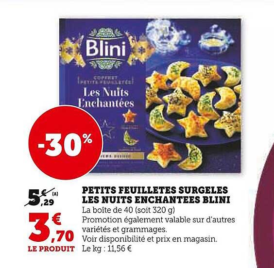 petits feuilletés surgelés les nuits enchantées blini