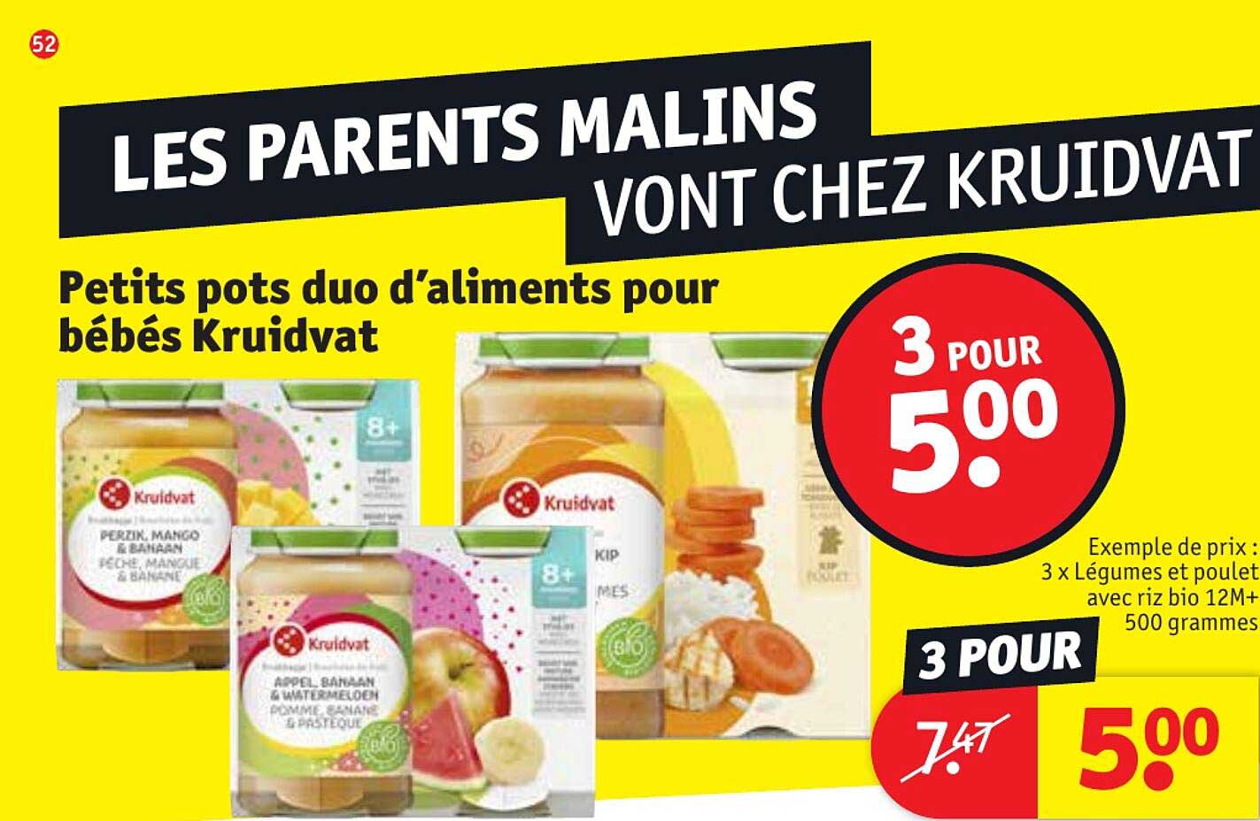 petits pots duo d'aliments pour bébés kruidvat