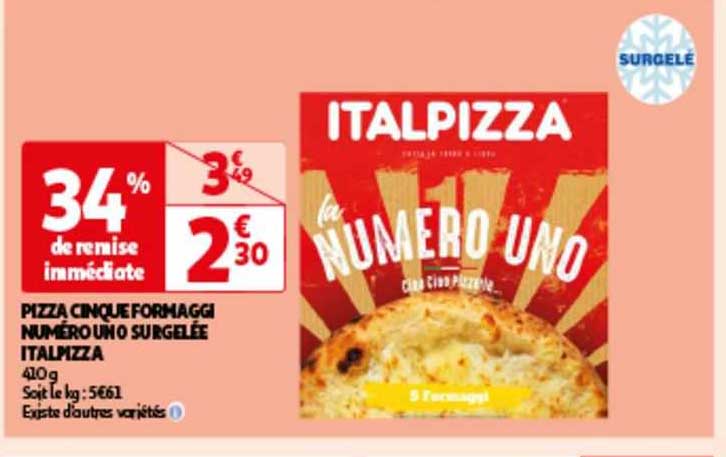 pizza cinq formaggi numéro uno surgelée italpizza
