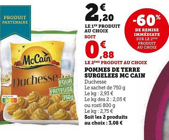 pommes de terre surgelées mc cain