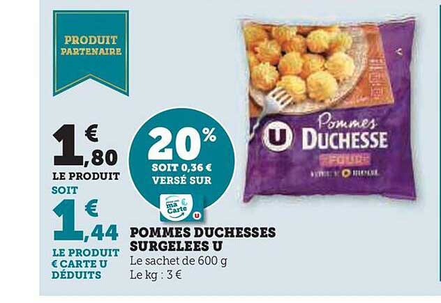 pommes duchesses surgelées u