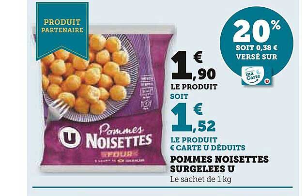 Pommes Noisettes Surgelées U