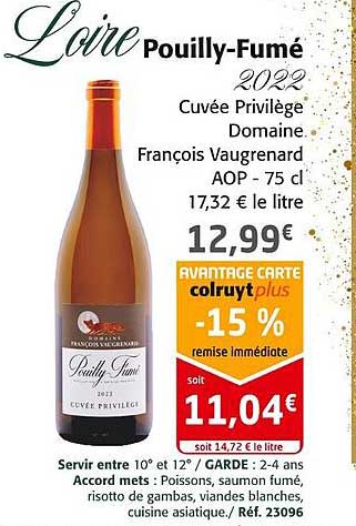 pouilly-fumé 2022 cuvée privilège domaine françois vaugrenard aop