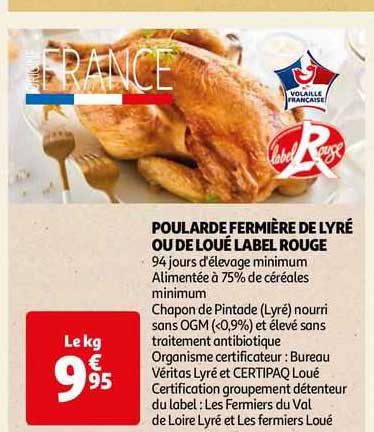 poularde fermière de lyré ou de loué label rouge