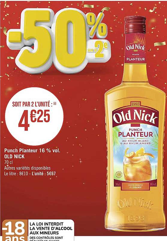 punch planteur 16% vol. old nick