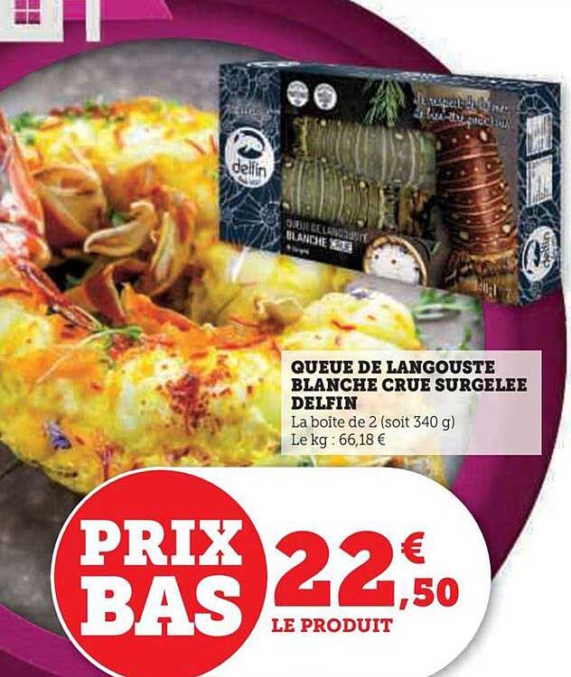 queue de langouste blanche crue surgelée delfin