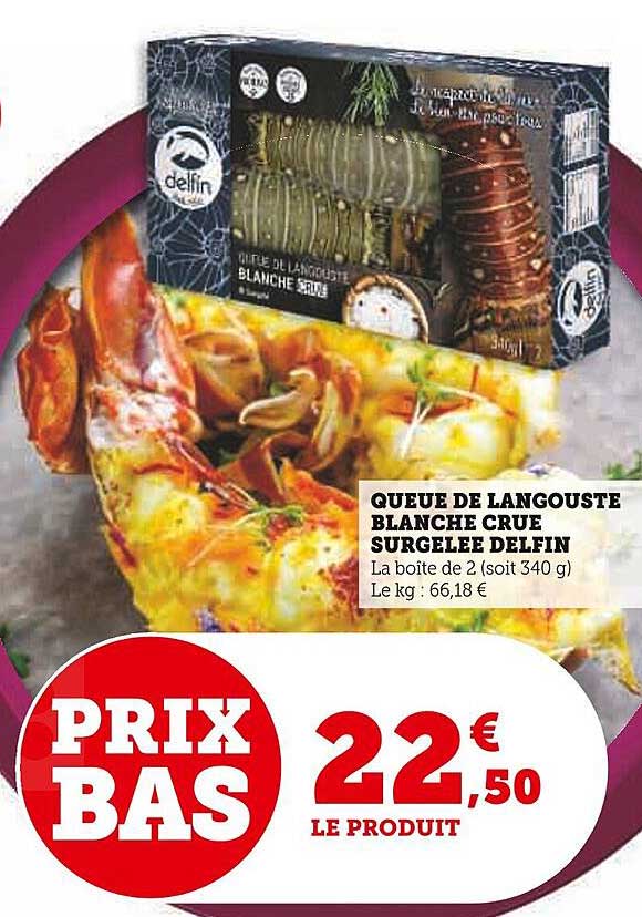 queue de langouste blanche crue surgelée delfin