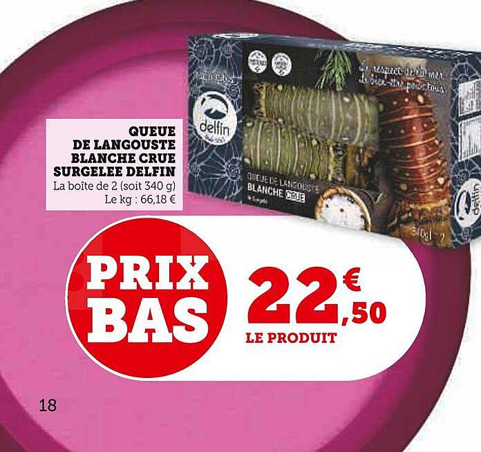 queue de langouste blanche crue surgelée delfin