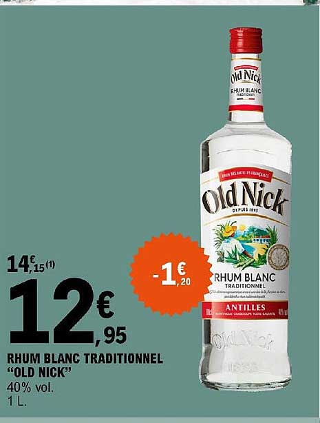 rhum blanc traditionnel "old nick"
