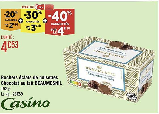 Rochers éclats De Noisettes Chocolat Au Lait Beaumesnil
